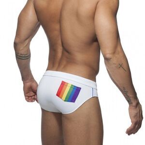 Men's Sexy Swim Briefs Resort Wear White Size L